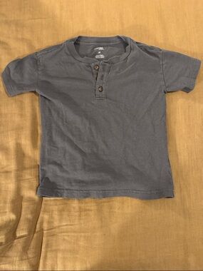 Toddler Short-Sleeve Henley Tee - Dusty Blue